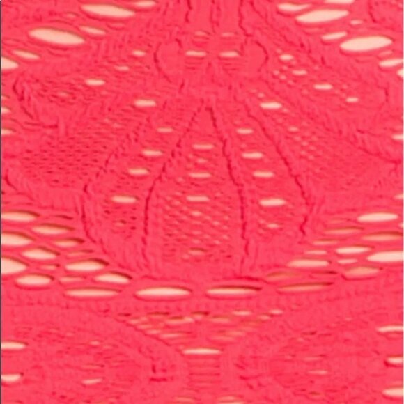 Free People Stretch Lace Pink Tank Dress Bodycon Size Medium / Large Coral Boho - Picture 2 of 8